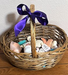 Wicker Basket Filled With Soaps & Lotions
