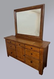 Beautiful Wood 9 Drawer Dresser With Mirror