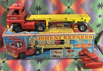 Vintage Johnny Express Remote Control Tractor Trailer - (A2)