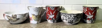 Mugs & Bowls With Bird Designs - (LR)