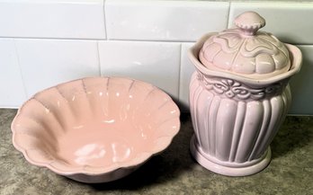 Pink Dishes Cannister - (LR)