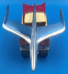 Vintage Mercury Jet Hood Ornament In Homemade Toy Vehicle