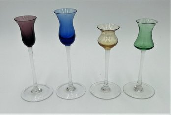 Color Gems Glass Candlesticks