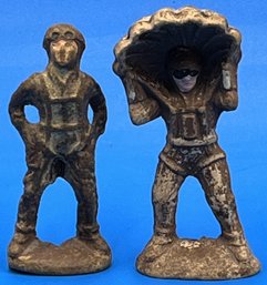 2 Vintage Plaster Soldier Figures - (TR5)