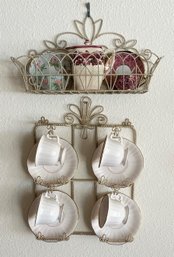 A. Blikle Tea Cup Display With Matching Shelf - 2 Separate Pieces