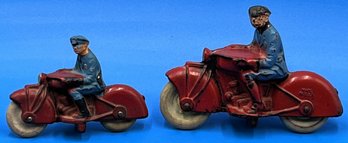 2 Vintage Auburn Rubber Company Motorcycles & Riders - (TR5)
