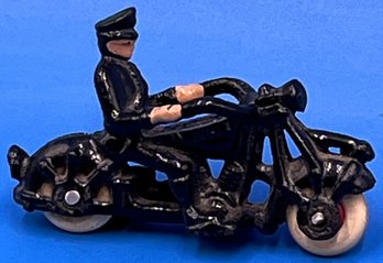 Vintage Champion Cast Iron Police Motorcycle - (TR5)