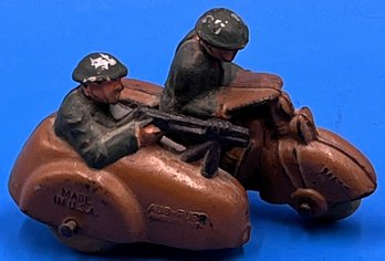 Vintage Auburn Rubber Company Soldier Motorcycle & Side Car - (TR5)