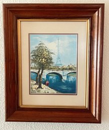 Eiffel Tower Picture In Wooden Frame