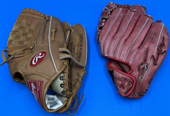 2 Baseball Gloves, Rawlings & Nesco  - (TR6)