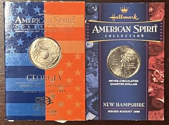 2 Hallmark American Spirit Collection US State Quarters (Georgia & New Hampshire)