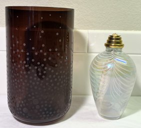 New In Box Mikasa Hurricane Vase & Oil Lamp - (K)