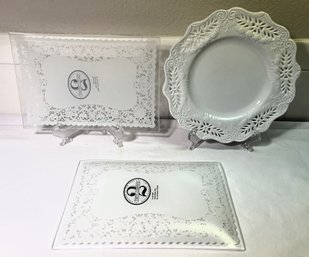 3 Decorative Serving Plates - (K)