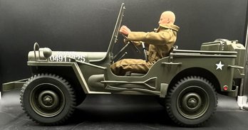 Vintage US ARMY Military Jeep & US Soldier Toy Model - (FR)