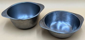 2 Stainless Steel Bowls - (K4)