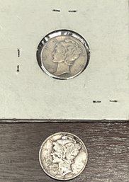 1939 & 1940 Mercury Head Dimes - (90 Percent Silver)