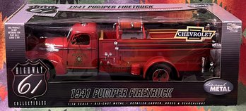 Highway 61 Collectibles 1941 Chevrolet 1941 Pumper Fire Truck 1:16 Die Cast Metal - (TR1)