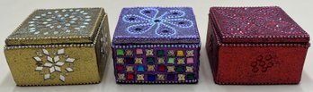 Colorful, Lidded Trinket Boxes - (K5)