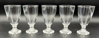 Set Of 5 Vintage Glass Sherbet Cups With Boopie Bead Base - (DRH)