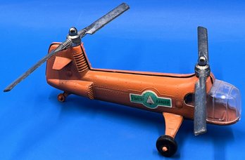 Vintage Hubley Kiddie Toy Metal Forest Ranger Helicopter - (TR1)