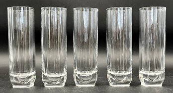 Collectible Arnolfo Di Cambia Set Of 5 Hand Blown Crystal High Ball Glasses - (DRH)