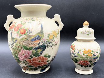 2 Japanese Ceramic Vessels Both Vintage - (DH)