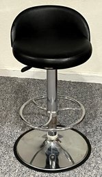 Adjustable Height Metal & Faux Leather Bar Stool - (B)