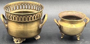 2 Brass Pots Made In India - (A5)