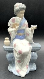 Porcelain Geisha With Bird - (U)