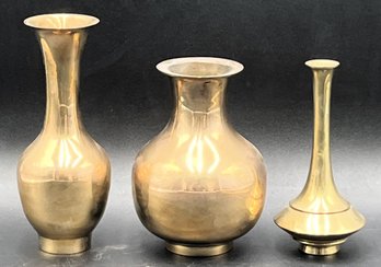 3 Brass Vases - (U)