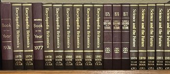 Encyclopedia Britannica BOOK OF THE YEAR Set (1974-1983) Plus Science & Future (1975-82) (18 BOOKS)