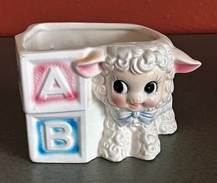 Vintage Lamb With Alphabet Blocks Planter - Parma By AAI Japan