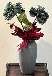 Faux Flower Ceramic Vase Decor - (B)