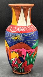 Terra Cotta Hand Painted Vase - (B)