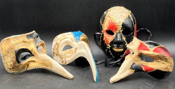 Lot Of 4 Venetian Masquerade Masks - (B)