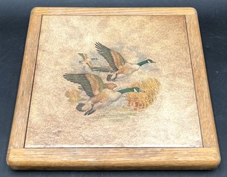 Wood & Tile Flying Ducks Hot Pad - (B)