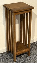 Tall Wood Side Table - (B)
