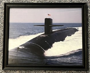 Wood Framed USA Navy Submarine Picture - (B)