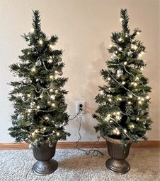 Set Of Lighted Faux Christmas Trees #1