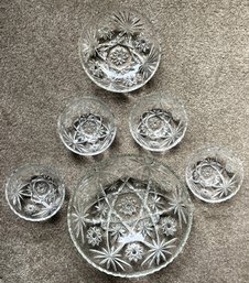 Vintage Pressed & Cut Glass Bowls - (DRH)