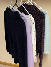Lot Of 5 Women's Sweaters/Long Sleeves (4 Talbots & 1Charter Club)  Size M           C3