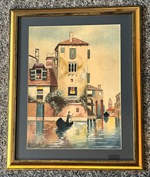 Mile Rochedieu Watercolor Painting Scene Of Venice Reproduction Print - (BR3)