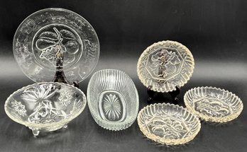 Vintage Pressed Glass Dish Assortment - (DRH)