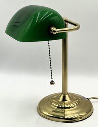 Bankers Green Glass Desk Lamp - (B)