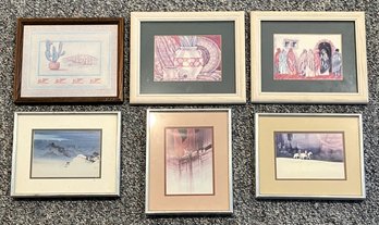 Lot Of 6 Southwest Themed Framed Pictures - (B)