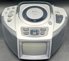 GPX AM/FM CD Player 5' Black & White TV Boom Box PT 1801 - (P)