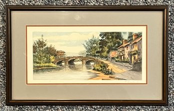 Wood Framed Bridge Print By C. Darleivel (Signed) - (B)