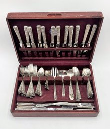 Vintage WATSON Windsor Rose Sterling Silverware - Full Set In Wooden Anti Tarnish Silverware Chest - 89 Pieces