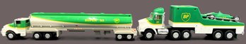 Lot Of 2 BP Oil Plastic Toy Trucks - (A5)