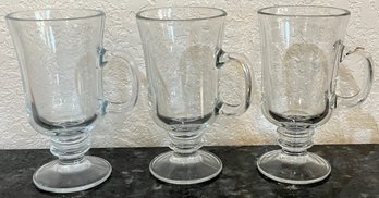 3 Glass Mugs - (K)